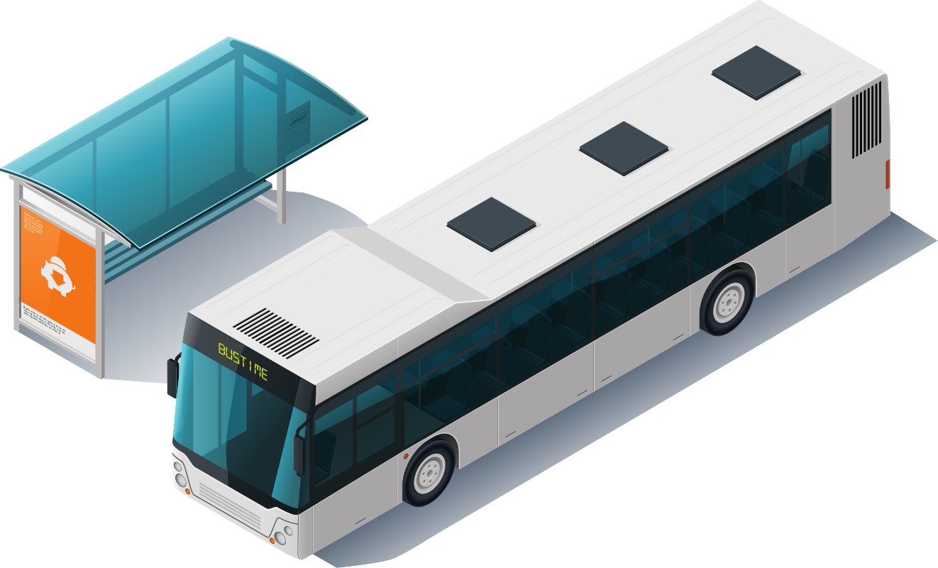 Durak yanında otobüs